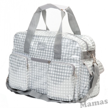 MixMamas Luiertas geruit zilver - wit MixMamas Luiertas geruit zilver - wit